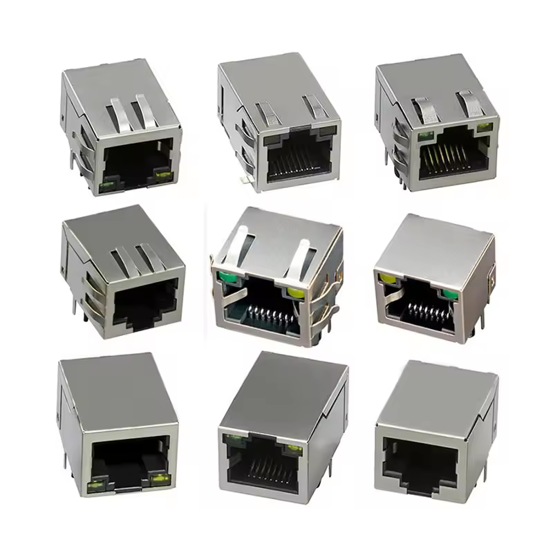 1x1 Single Port No Led Network Plug 8pin Jack Rj45 Female Connector Led 8p8c Ethernet Rj45 Connector Rj45 Modular Jack