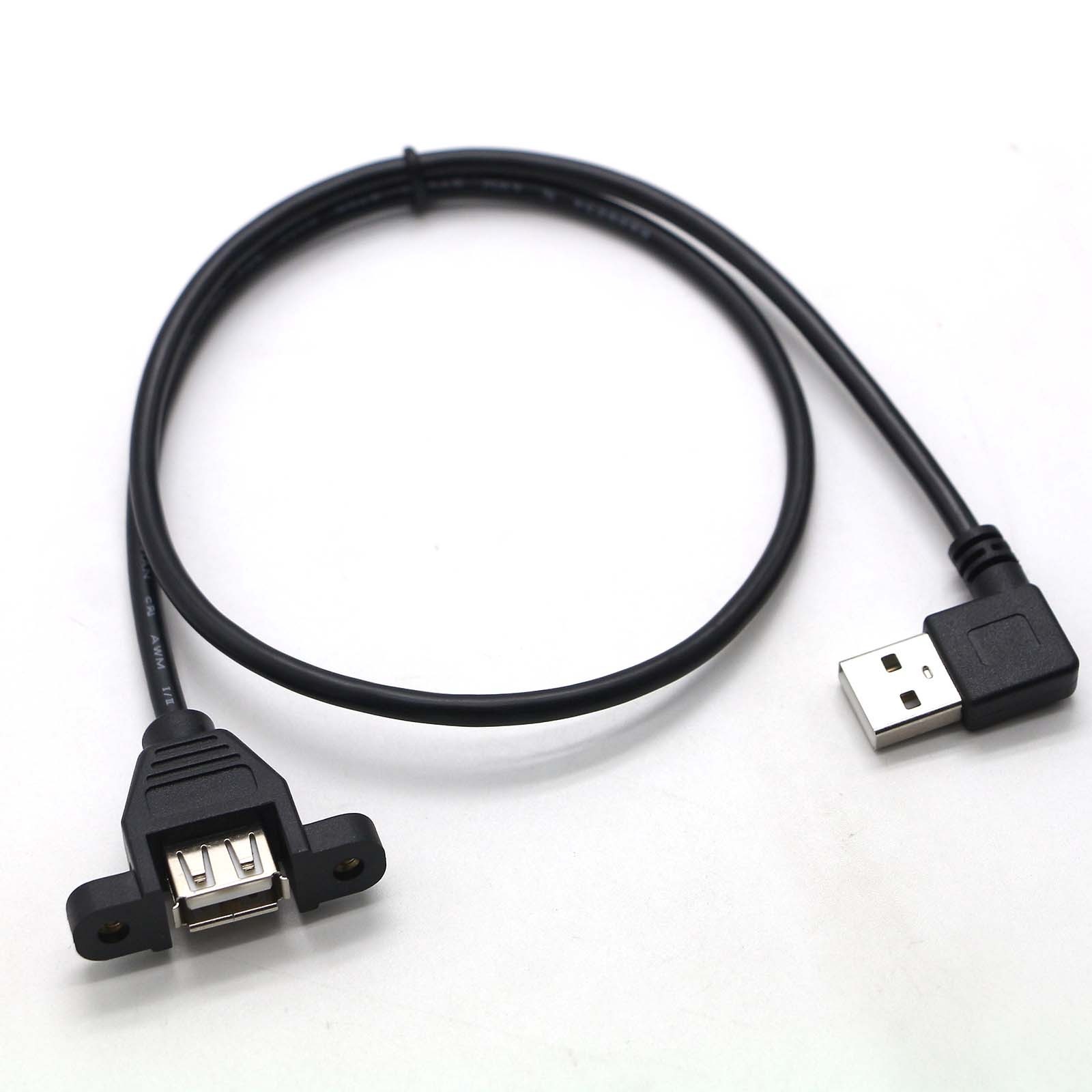 High transmission 28awg/1p 24awg/2c 0.5meter Panel Mount Usb Extension A-female To A-male Adapter Cable