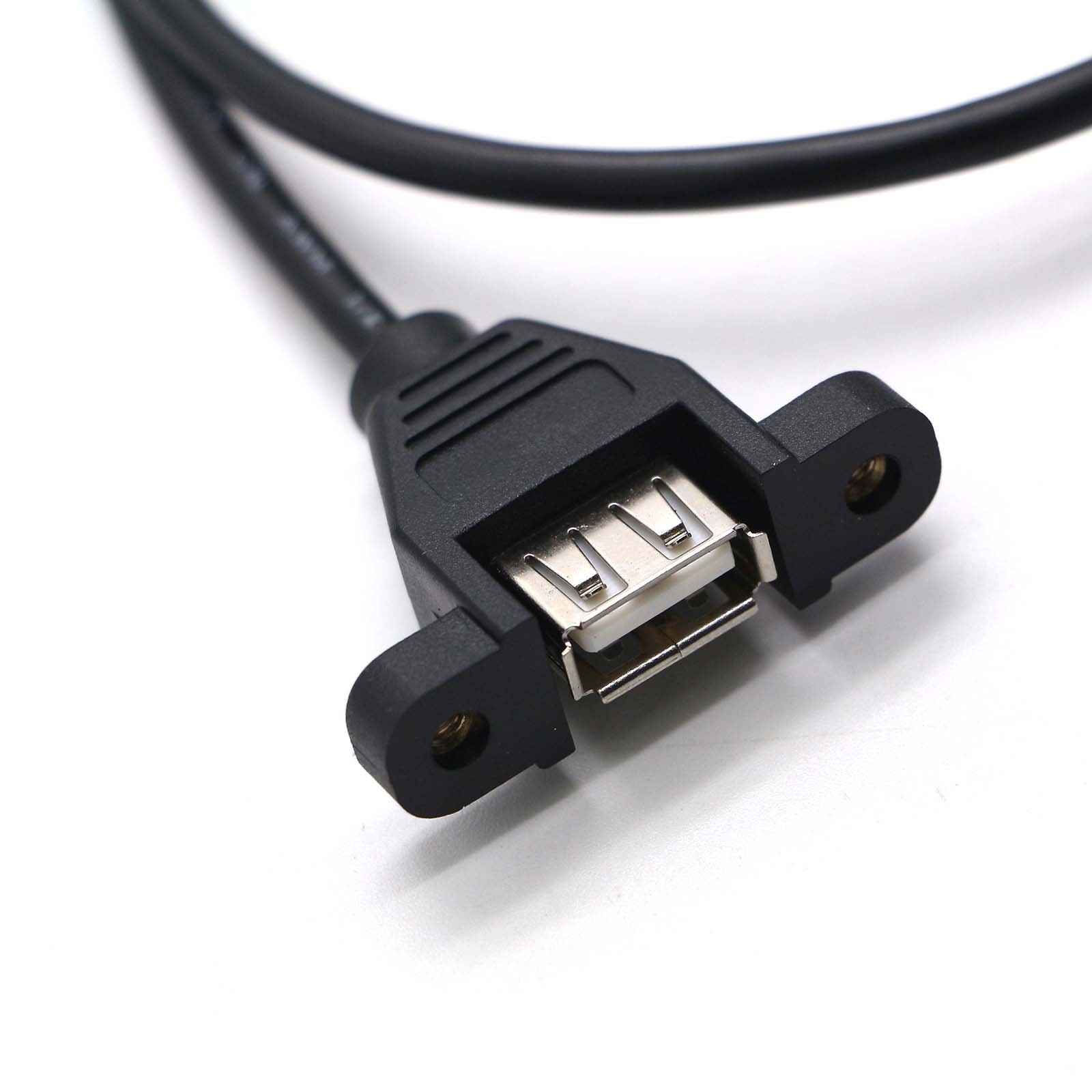 High transmission 28awg/1p 24awg/2c 0.5meter Panel Mount Usb Extension A-female To A-male Adapter Cable