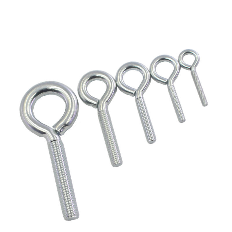 BO GONG M3 M4 M5 M6 M8 M10 Zinc Plated Carbon Steel Sheep Eye Screw Closed Hook With Ring Screw Lifting Ring Sheep Horn Eye Bolt