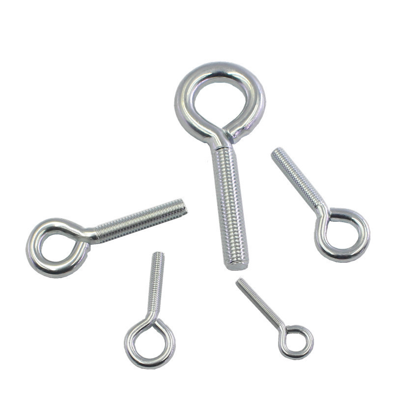 BO GONG M3 M4 M5 M6 M8 M10 Zinc Plated Carbon Steel Sheep Eye Screw Closed Hook With Ring Screw Lifting Ring Sheep Horn Eye Bolt