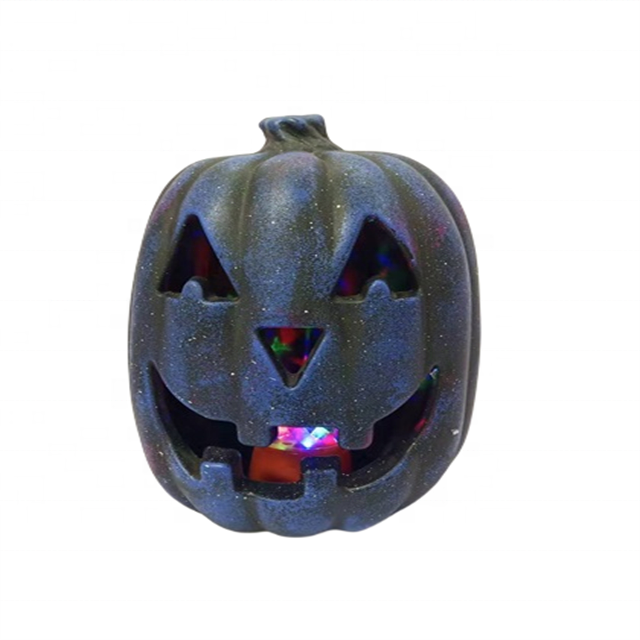 15.25In Flat-Toothed Starry Halloween Decoration Pumpkin Light Plastic Pumpkin LED Lights Bucket Halloween