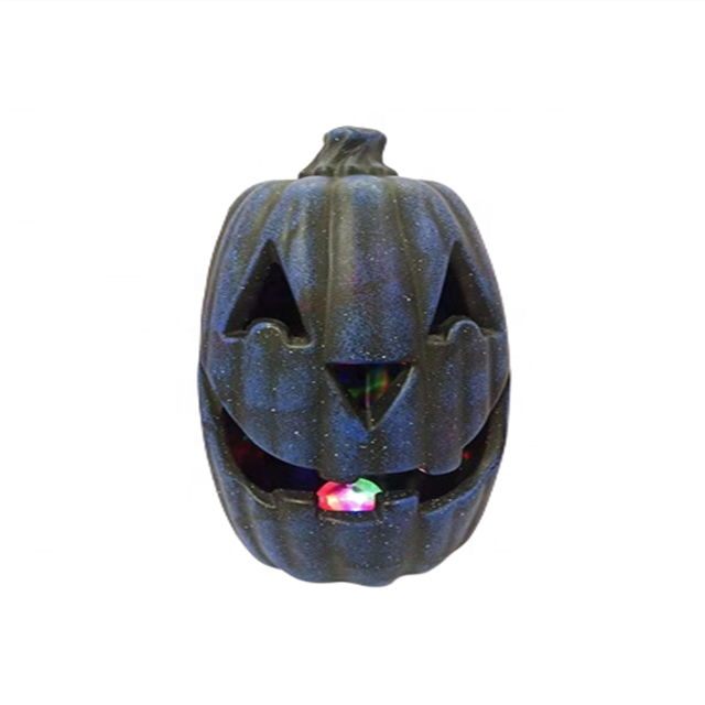 15.25In Flat-Toothed Starry Halloween Decoration Pumpkin Light Plastic Pumpkin LED Lights Bucket Halloween