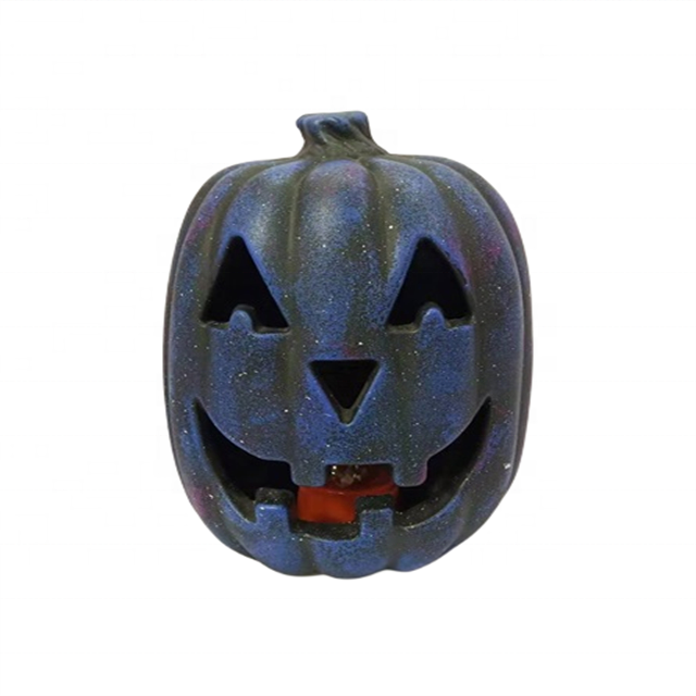 15.25In Flat-Toothed Starry Halloween Decoration Pumpkin Light Plastic Pumpkin LED Lights Bucket Halloween