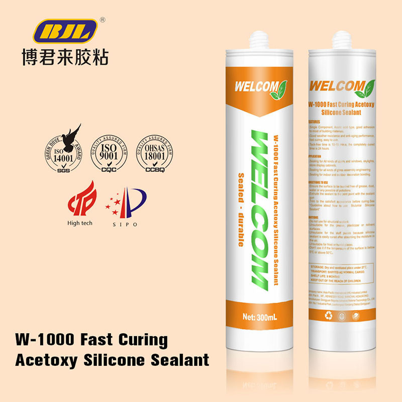 W-1000 Acetoxy Silicon Sealant Fast Curing Adhesive GP Kitchen Waterproof Adhesive Anti Mildew Neutral Silicone Sealant