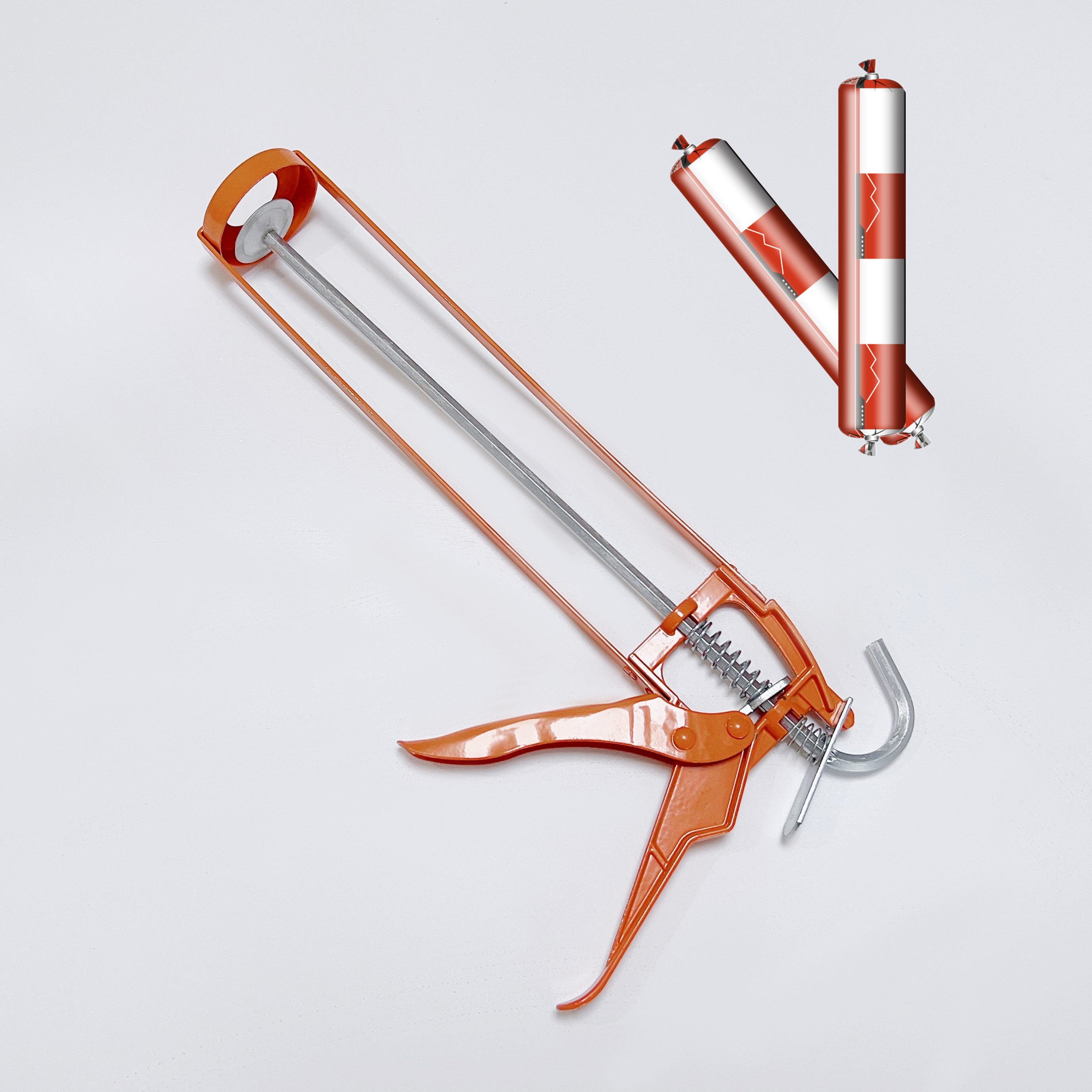 Dual Iron-Plate Welding Type Glass Silicone Caulk Gun Plastic Dual-Cartridge Glass Adhesive Gun