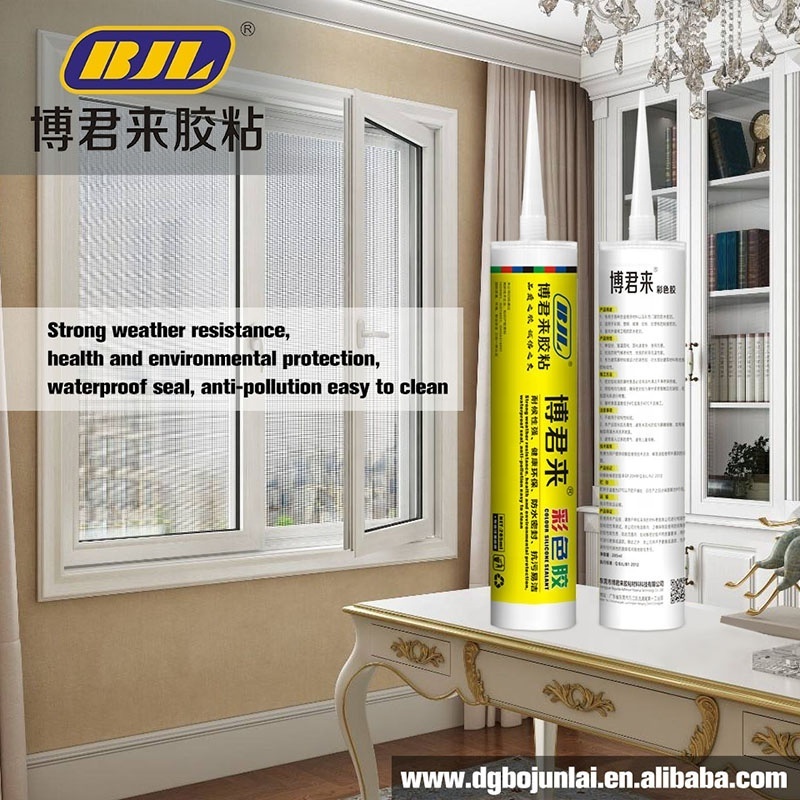 BJL-colour silicone sealant for waterproof sealing of various alloy spraying materials and colored doors Windows