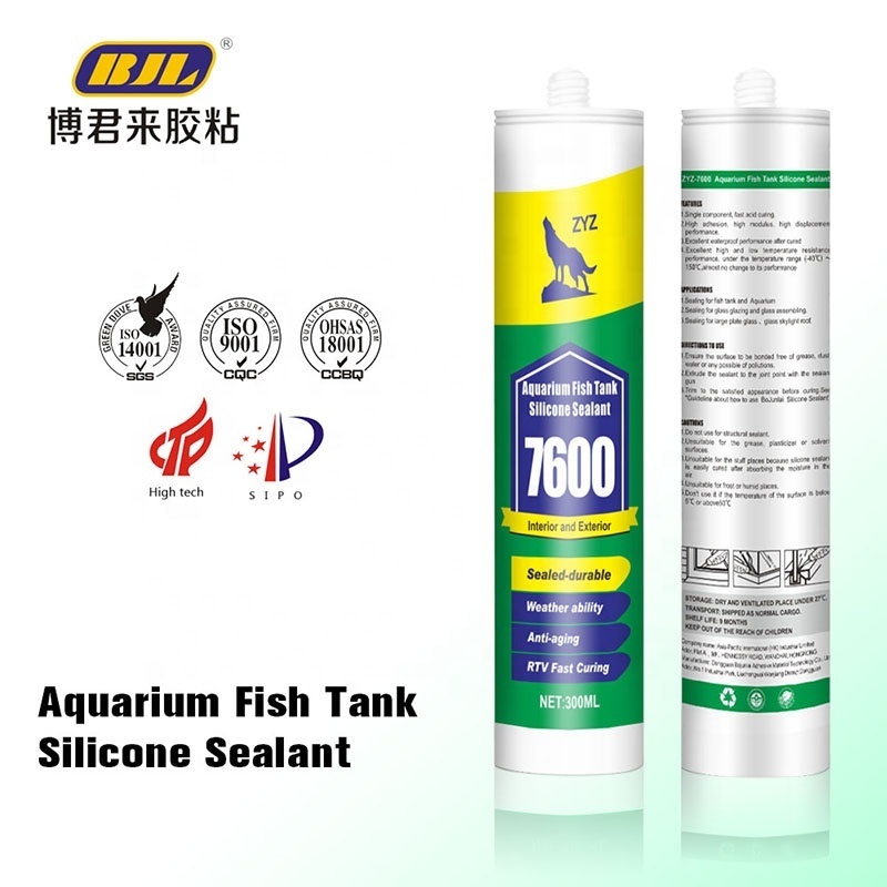 ZYZ-7600 Top Quality Aquarium Fish Tank Silicone Sealant  Imported Raw Materials Structure silicone Sealant