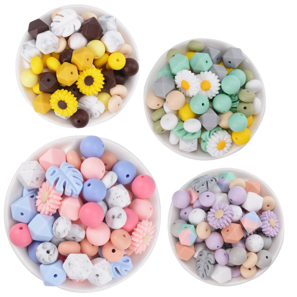 Wholesale Food Grade Focal Leaf Beads DIY Keychain Bracelet Beaded Pens Crafts Silicone Charms