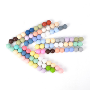 Wholesale Loose No-toxic Food Grade Custom Silicone Beads Diy Keychain Pacifier BPA Free Silicone Round Beads for Baby Teething