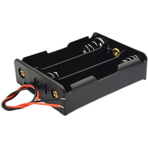 AA AAA Plastic Battery Holder with cover switch and lead wire or pins connector switch battery holder for PCB