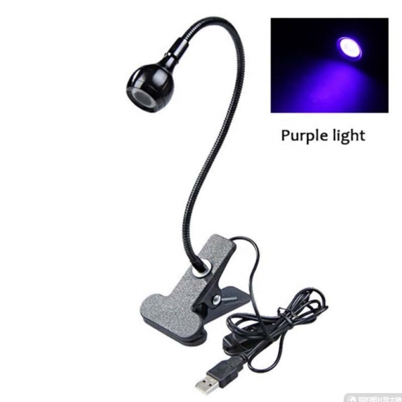 Hot USB Led Reading Desk Light UV Lamp Purple Light Mobile Phone Repair UV Glue Curing Light Adjustable Clip-On Nail Dryer Lamp