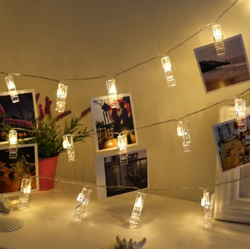 1.5/2/3/5M LED Garland Card Photo Clip Led String Fairy Lights Battery Operated Christmas Garlands Wedding Valentines