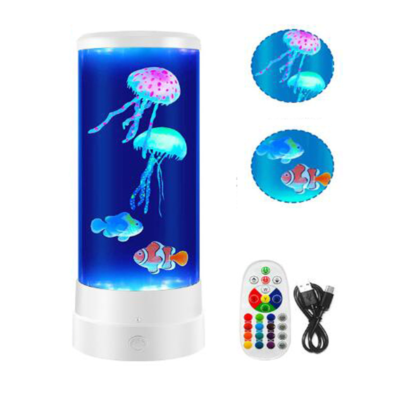 LED Jellyfish Lava Lamp with Water Ripple Projection, Color Changing Jellyfish Lamp with Remote Control, jellyfish Night Light