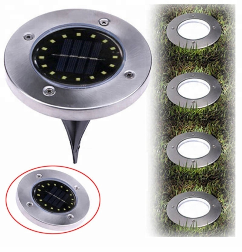 12LED Solar Power Disk Lights Buried Light Outdoor Under Ground Waterproof Lamp LED Buried lamps for Garden Lawn Yard