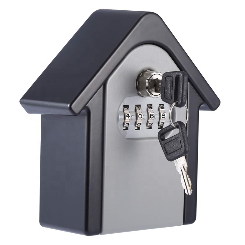 High quality Key Safe Box Password Key Lock Outdoor Safety Keys Storage Box Creative House Shape Security