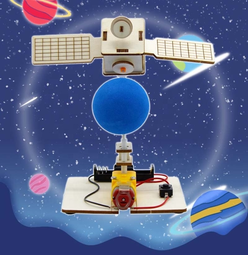 Rotating Orbit Satellite 1 Space Model DIY Technology Small Production Handmade Materials Space Station Teaching Aids