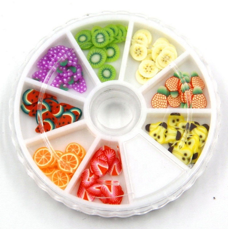 New Mini fruit slices for slime supplies / nail Art tips sprinkled clay slices cake fruit slices Slimes toys Lizun DIY