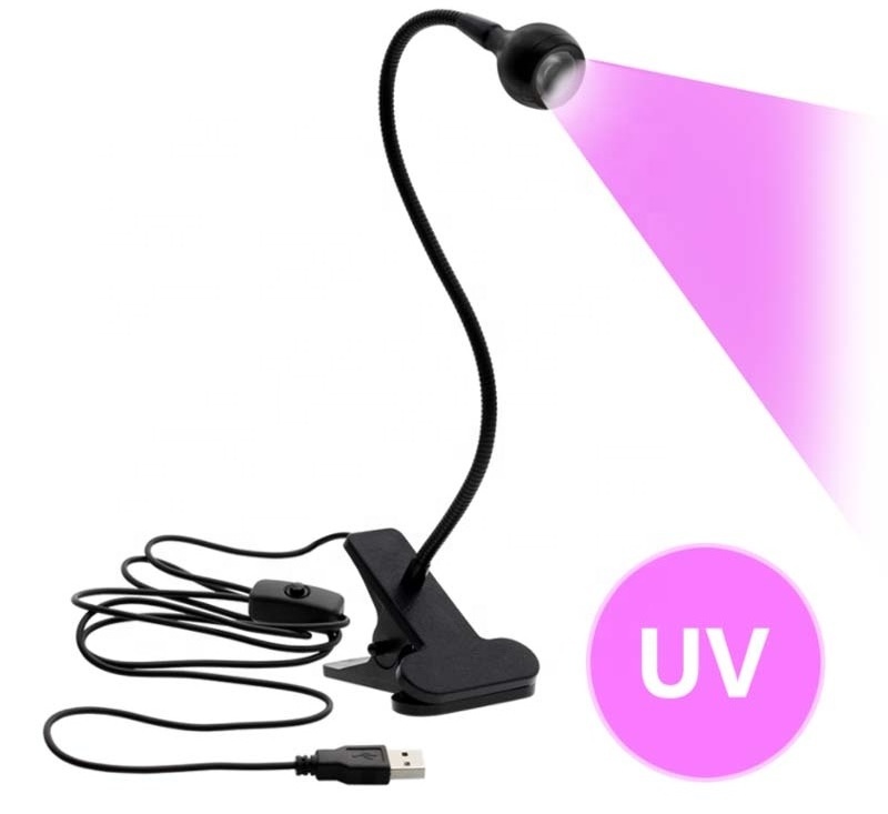 Hot USB Led Reading Desk Light UV Lamp Purple Light Mobile Phone Repair UV Glue Curing Light Adjustable Clip-On Nail Dryer Lamp