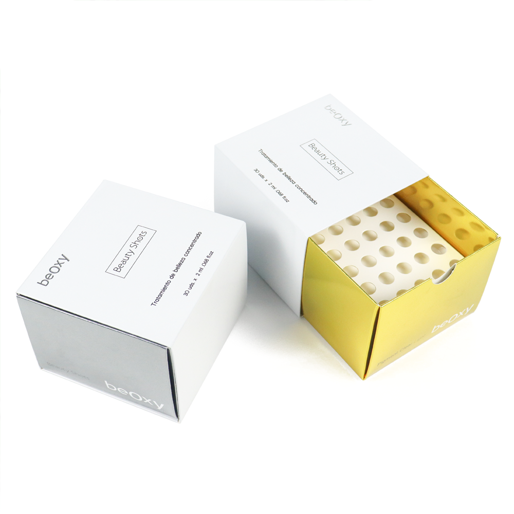 promotional oem wholesale double drawer rigid cardboard box packaging essential oil makeup sets sleeve box with foam