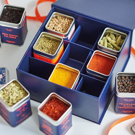 Kitchen Spice Packaging Gift Box Set Seasoning Box Herb Spices Storage Jar Condiment Indian Turkish Solid 4 Portion Spice Box