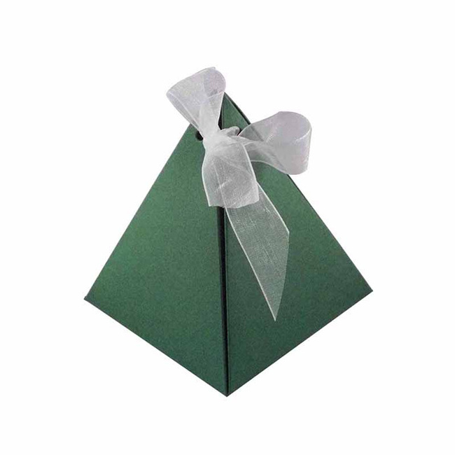 Whole Sale Part Favor Box Pink Striped Pyramid Xmas Jewelry Trinket Favor Boxes Tea Bags Paper Pyramid Packaging Box