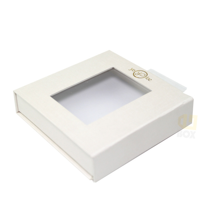 Rigid Cardboard Magnetic Closure Clear Window Gift Box Packaging Kraft Box With Pvc Window