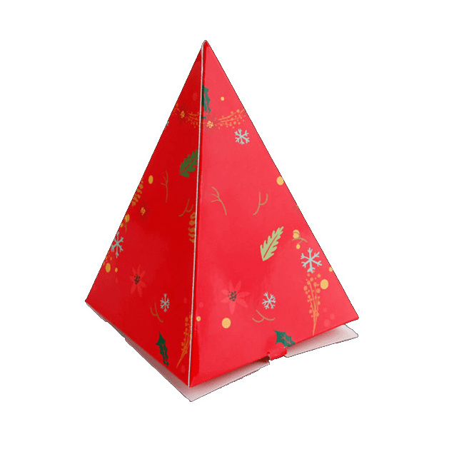 Whole Sale Part Favor Box Pink Striped Pyramid Xmas Jewelry Trinket Favor Boxes Tea Bags Paper Pyramid Packaging Box