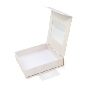 Rigid Cardboard Magnetic Closure Clear Window Gift Box Packaging Kraft Box With Pvc Window