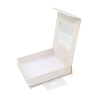 Rigid Cardboard Magnetic Closure Clear Window Gift Box Packaging Kraft Box With Pvc Window