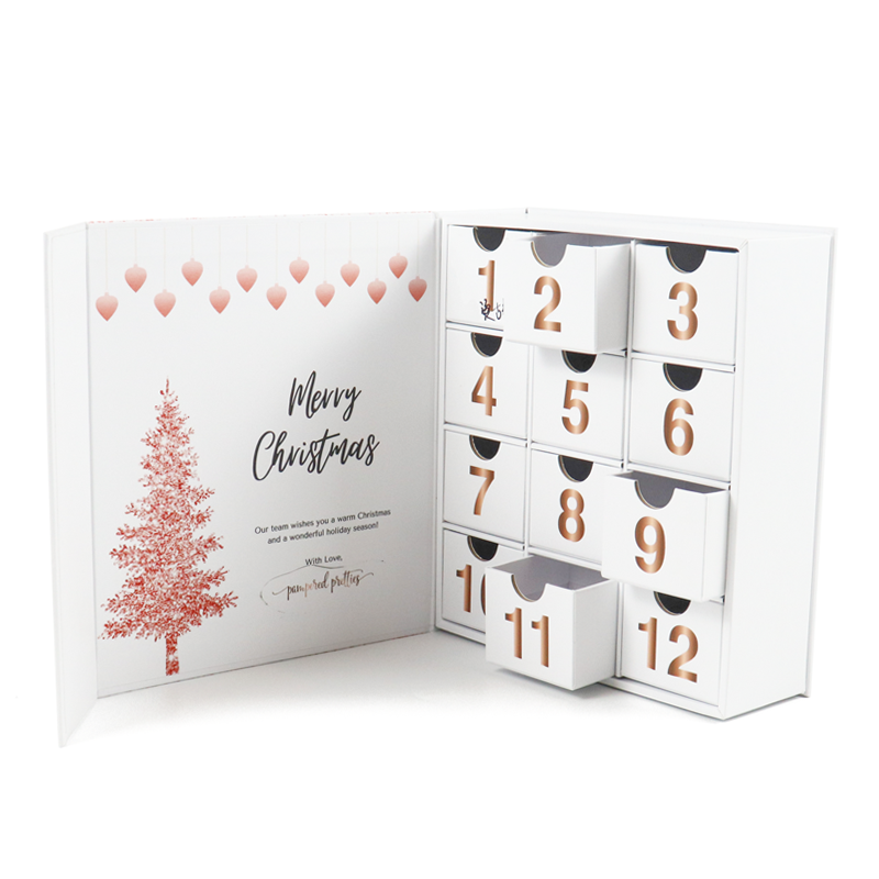 customized Christmas advent calendar 24 day box pink countdown empty advent calendar box sugared 12 days