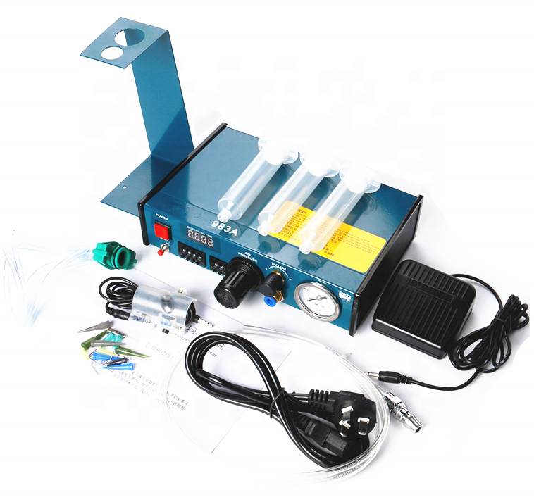 983 glue dispenser equipment,manual pedaling glue double control dispensing system,automatic epoxy resin dispensing