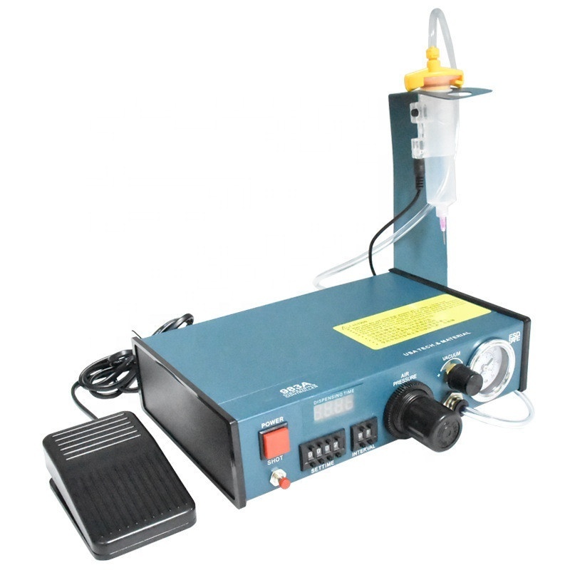 983 glue dispenser equipment,manual pedaling glue double control dispensing system,automatic epoxy resin dispensing