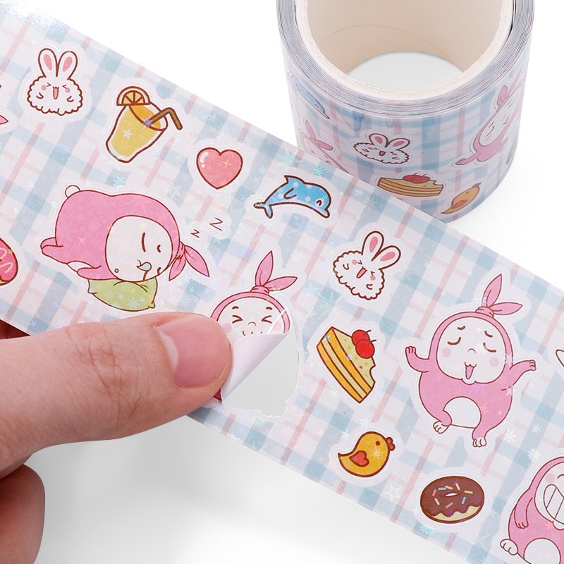 Creative Painting Set DIY Paste Customizable Pattern Adhesive Cartoon Kids Sticker Label on Roll