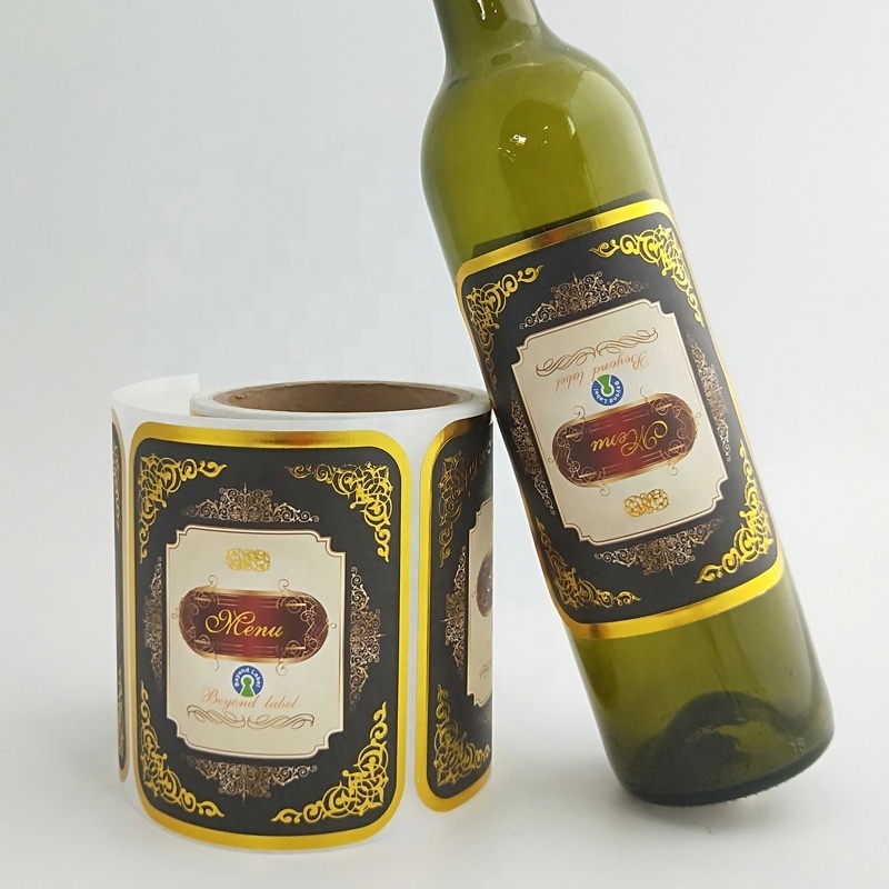 High Quality Custom Self Adhesive Printing Textured Sticker Paper,Wine Textured Label