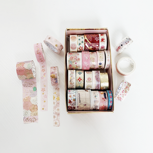 Wholesale Personalized Pink Kawaii Washi Tape Rose Gold Foil Printing Washi Masking Paper Washi Tape Custom