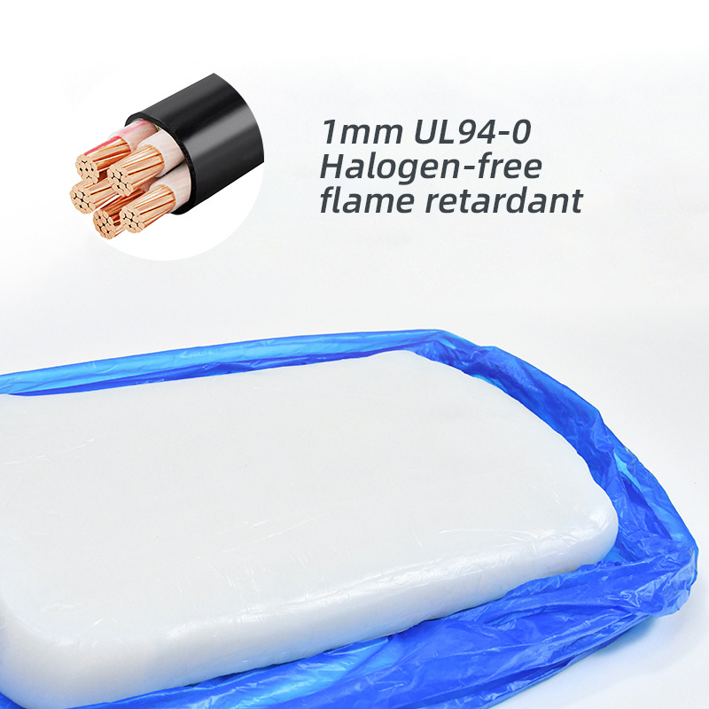 Heat Cure 1mm UL94-0 Halogen-free Flame Retardant Silicone Raw Materials HTV Silicone Rubber For Green Car