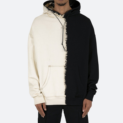 White hoodie with black strings sale