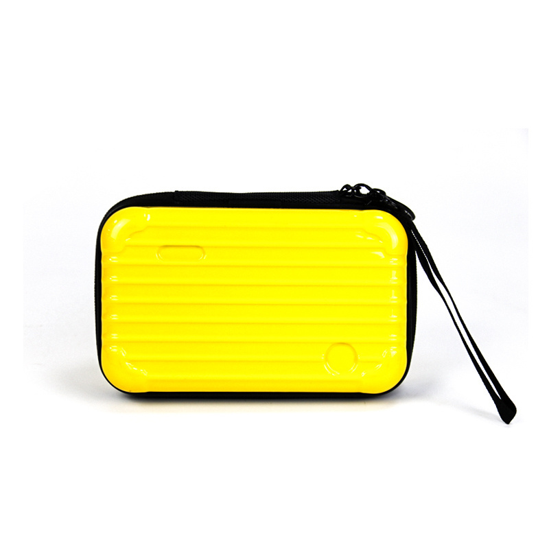 Custom Multiple Uses Storage Box Yellow ABS Pen Pencil Case Waterproof Zipper Hard Pencil Carrying Case