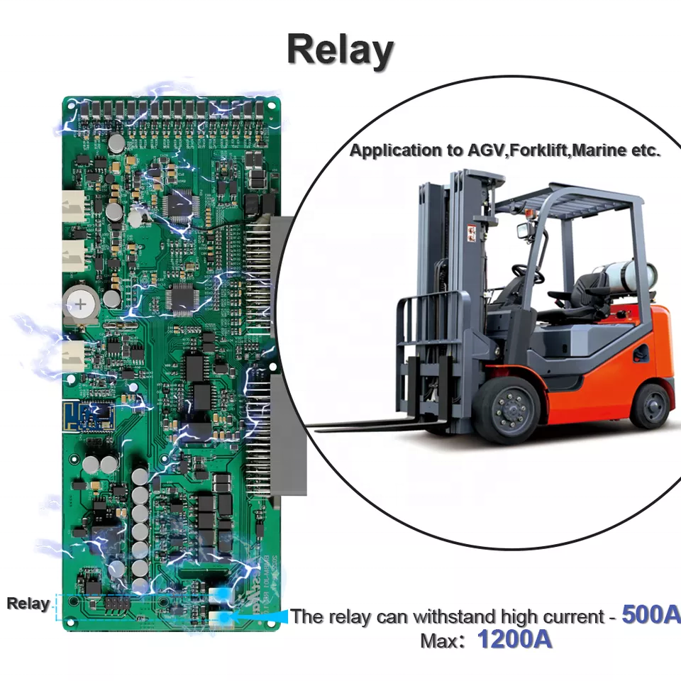 Bestway Smart BMS 4S 16S 500A Lifepo4 48V BMS For Electric Forklifts Ncm Lithium ion Battery Pack with RS485/UART/Bluetooth