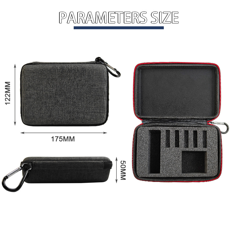 Grey Protective Accessories Storage Bag With Foam Travel Portable Tool Case EVA Hard Tool Organizer