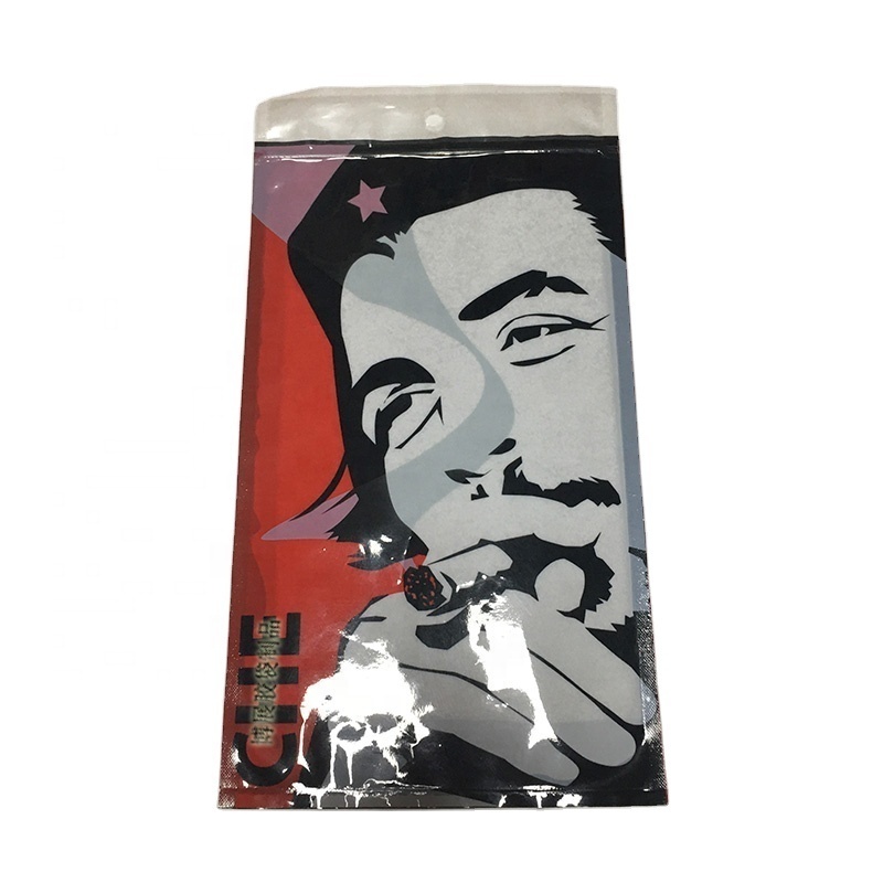 Tobacco bags hot sale printed fronto leaf packaging clear mylar zip lock bags for cigar packaging tobacco bags