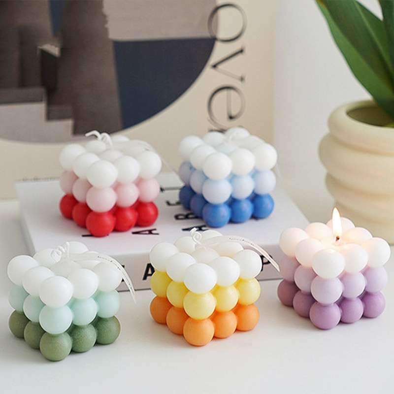 DGC Handmade Bubble Candle Relaxing Aromaticas Room Decoration Cereal Candles Aesthetic Pastel Trendy Candles for Home Bedroom