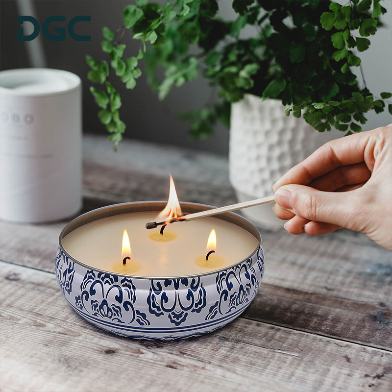 DGC 13.5OZ 3 Wicks Citronella Plant Oil Mosquito Repellent Soy Aromatic Candles Big Tin box  Scented Candle