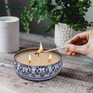 DGC 13.5OZ 3 Wicks Citronella Plant Oil Mosquito Repellent Soy Aromatic Candles Big Tin box  Scented Candle