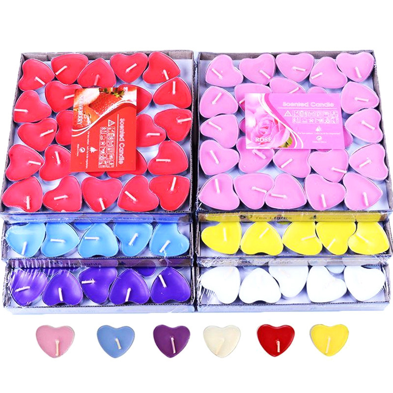 Factory Direct Selling 50pcs bulk Paraffin Wax Colorful Tealight Candles For Birthday Diwali Yoga and Meditation