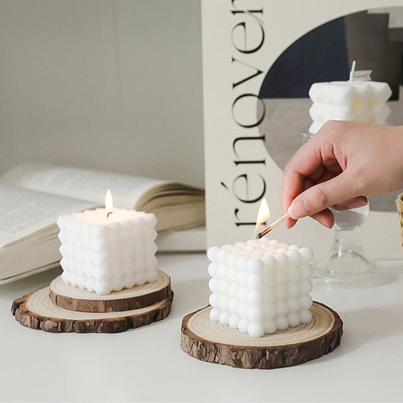 Aromatherapy Aromatic Aroma Small Mini Bubble Cube Ball Soy Wax Candles With Perfume Fragrance Scent Gift Decor Scented Candle