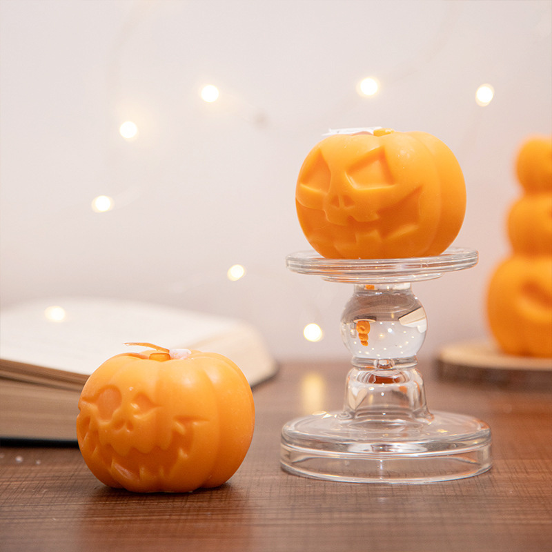 DGC Halloween Ghost Pumpkin Candle Fun Angry Face Ghost Shaped Candles  Handmade Wax Fall Candles for Thanksgiving