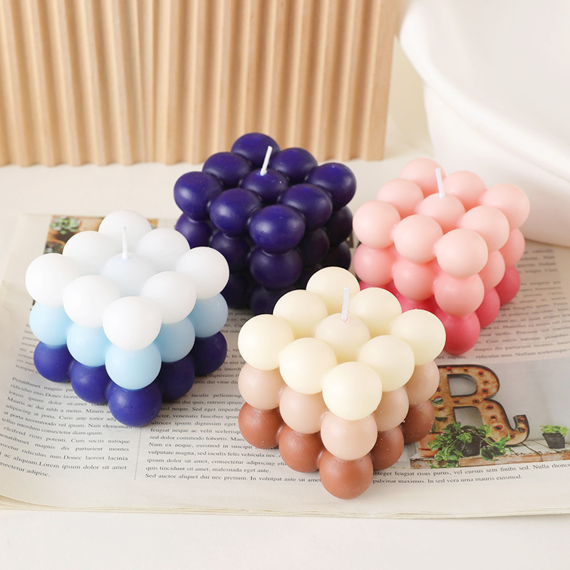 DGC Handmade Bubble Candle Relaxing Aromaticas Room Decoration Cereal Candles Aesthetic Pastel Trendy Candles for Home Bedroom