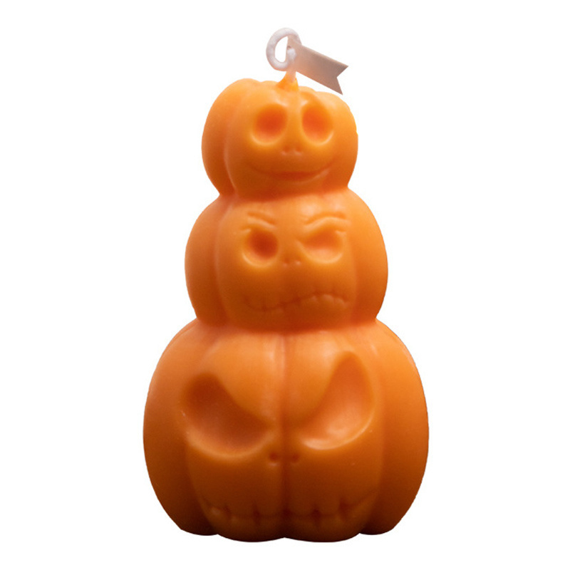 DGC Halloween Ghost Pumpkin Candle Fun Angry Face Ghost Shaped Candles  Handmade Wax Fall Candles for Thanksgiving